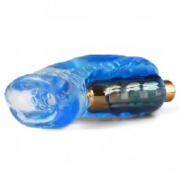 Male Masturbator with Gold Bullet, 9 Function, Silicone (TPE + ABS), Waterproof, USB Rechargeable, BLUE